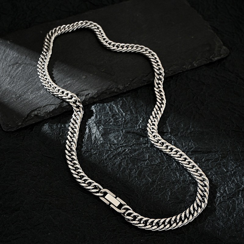 Cuban Link Chain 12Mm - 7 MM Edelstahl Kubanische Ketten Halskette