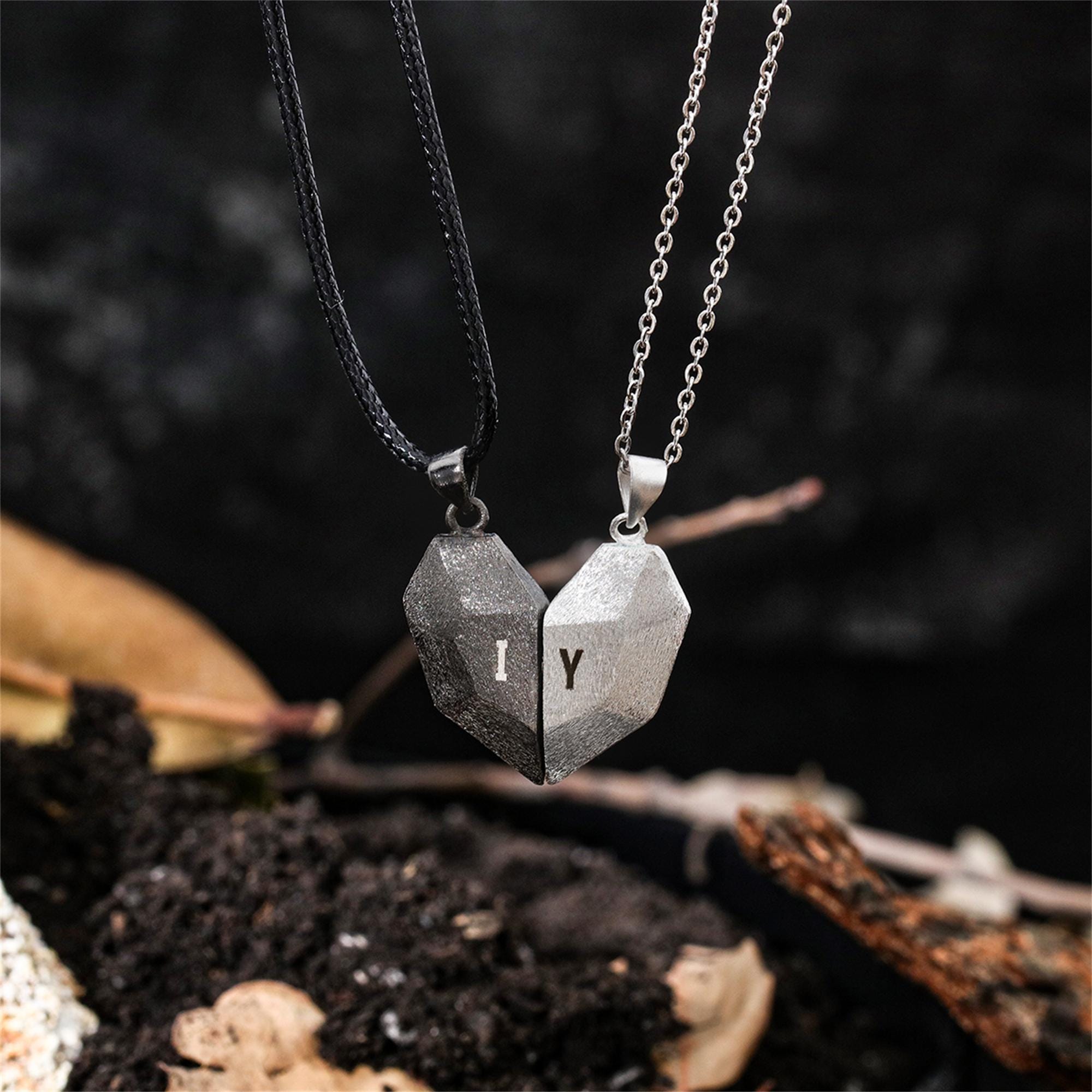Magnetic Couple Matching Necklaces - Personalisiertes Paar-Magnet-Herz-Halsketten-Set, passende Halsketten, personalisierter Paarschmuck,