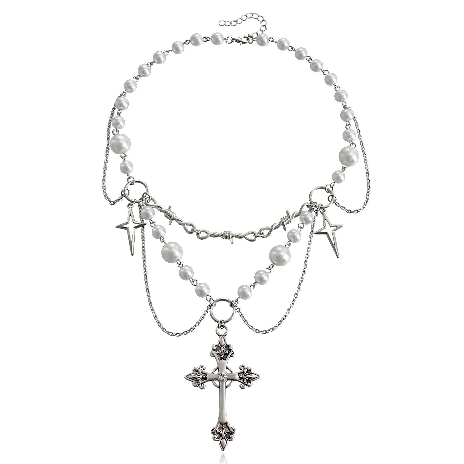 Pearl Choker Necklace Vintage - Schmetterling Herz Perlen Halskette für Frauen