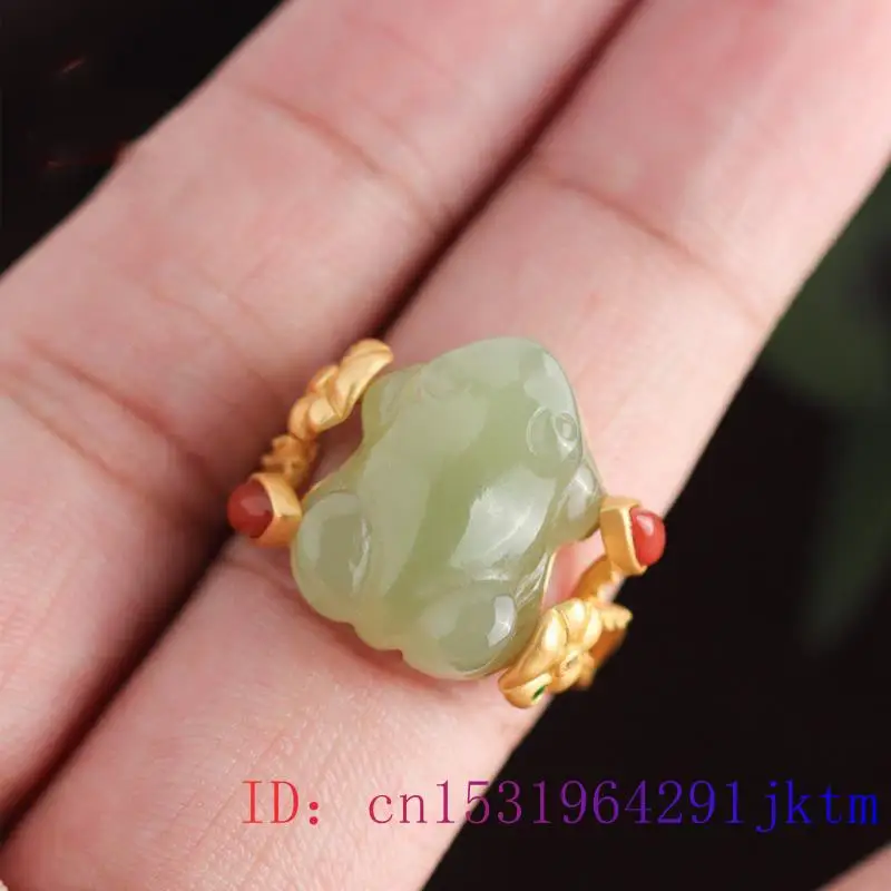Grüne Jade Frosch Ringe Charms – Rings Bewertung und Preis