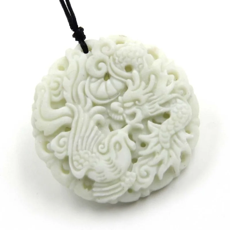 Natürliche Weiße jade Dragon P – Necklaces Bewertung und Preis