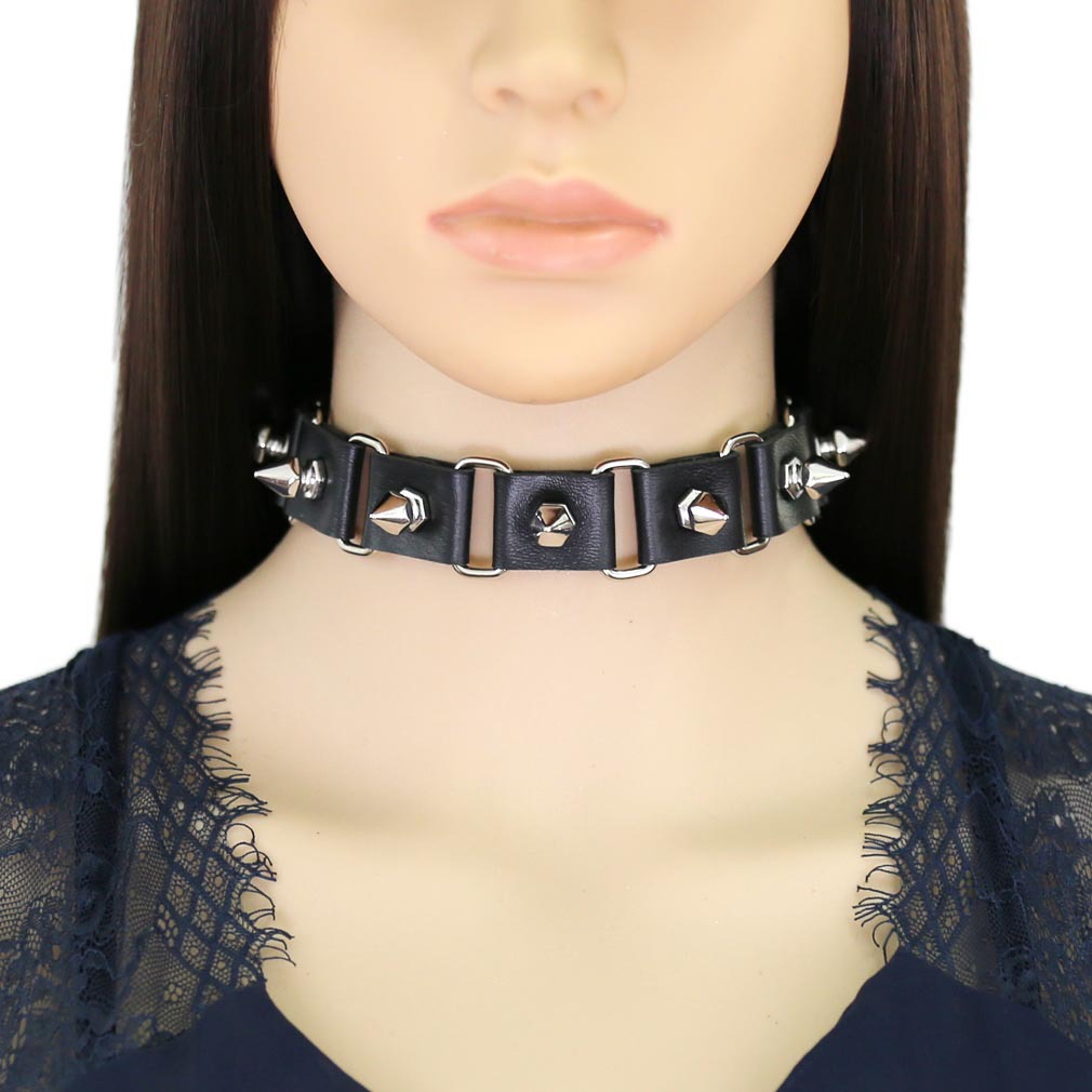 Schwarz Leder Herz Halsband Kr – Goth Punk Spike Choker Bewertung und Preis