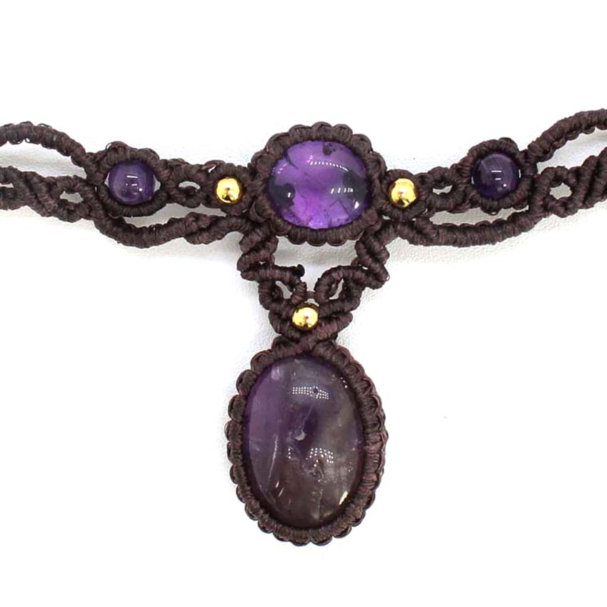 Kristall geflochtene Makramee  – Crystal Pendant Necklace Natural Stone Bewertung und Preis