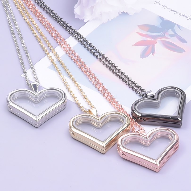 1Pc Y2K Mädchen Süße Liebe Her – Heart Locket Necklace Photo Bewertung und Preis