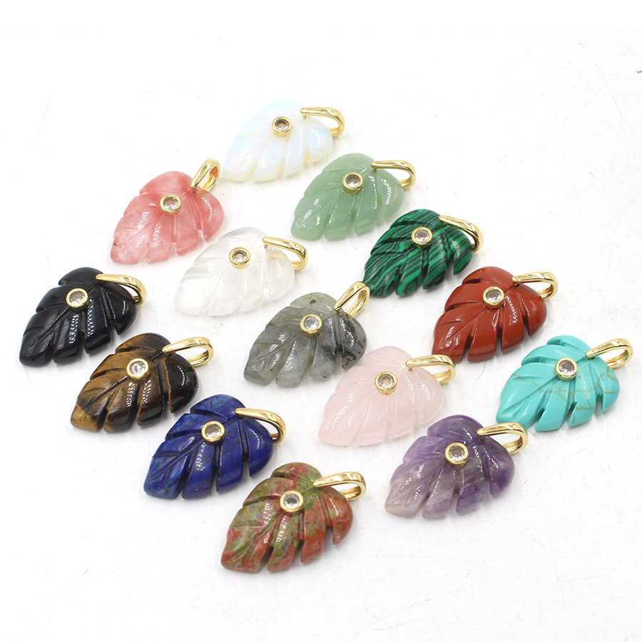 Natürlicher Heilkristall-Blatt – Crystal Pendant Necklace Natural Stone Bewertung und Preis