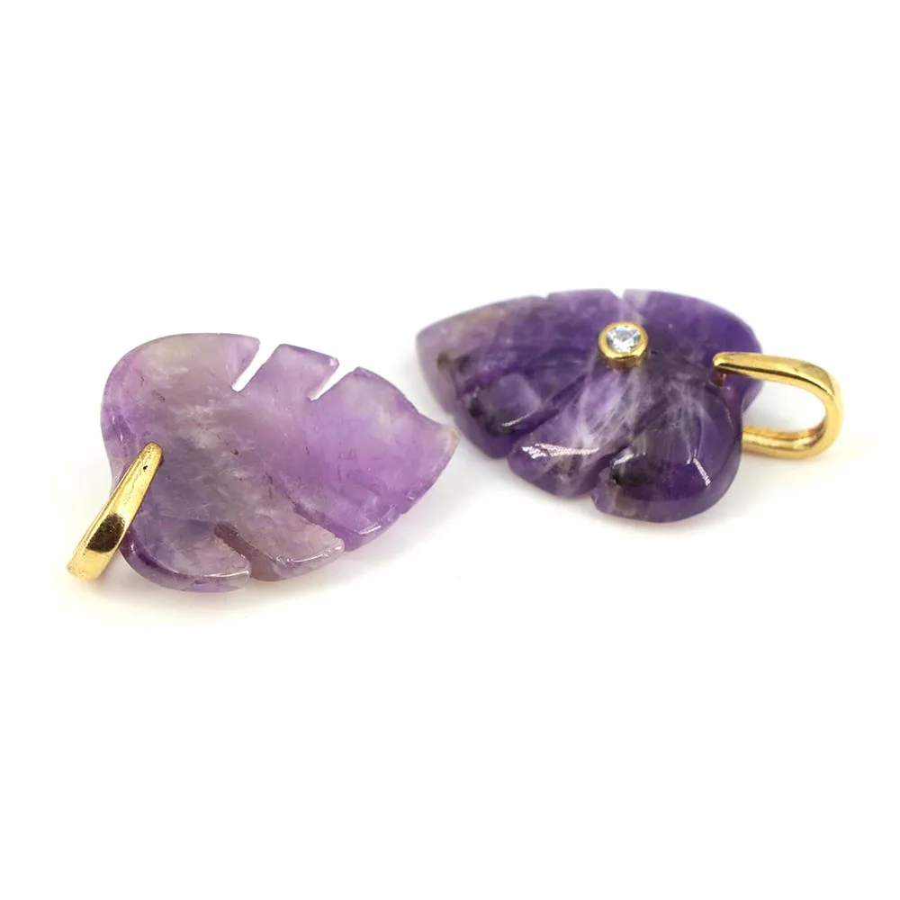 Natürlicher Heilkristall-Blatt – Crystal Pendant Necklace Natural Stone Bewertung und Preis