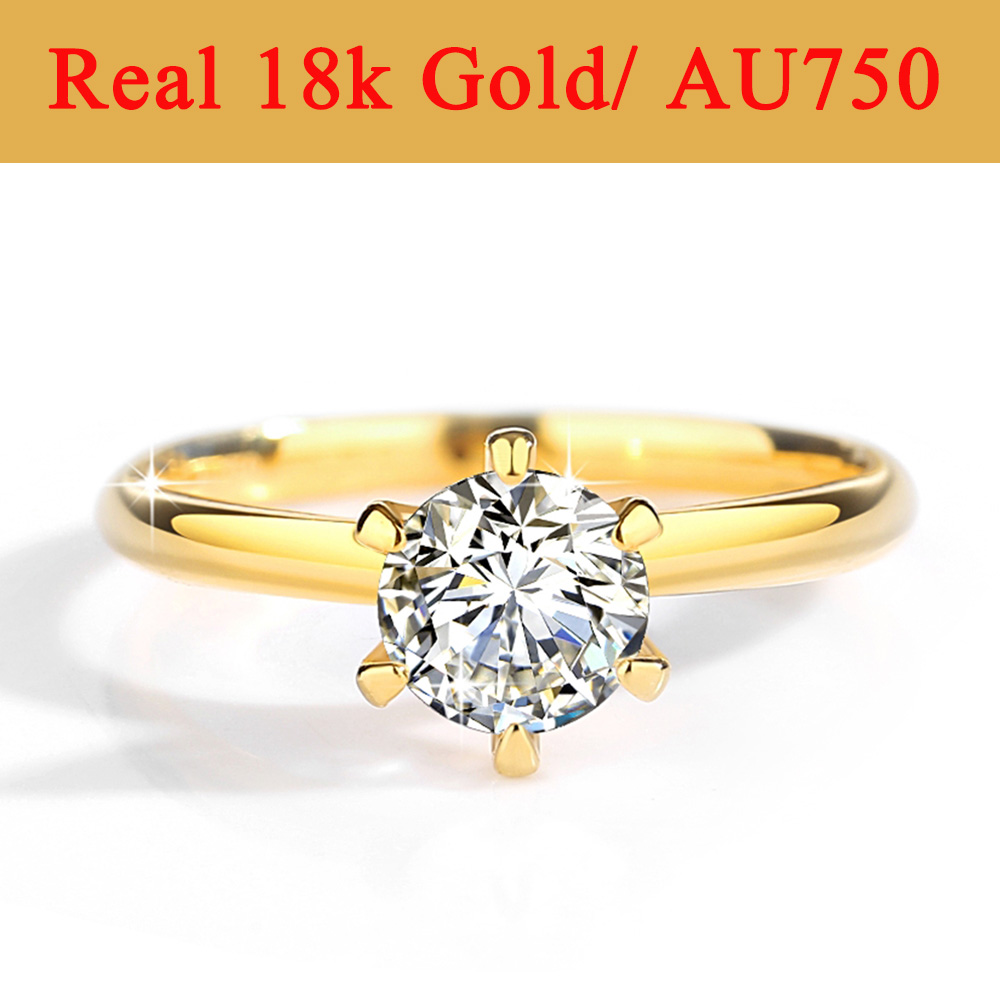 Echtes Gold 18 Karat Moissanit – Moissanite Engagement Ring 1 Carat Bewertung und Preis